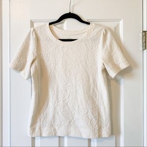 LOFT Ivory Quilted Tee